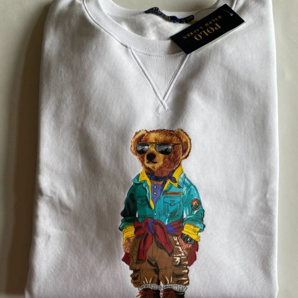 Polo by Ralph Lauren White Sweatshirt with Bear Graphic - Picture 2 of 3